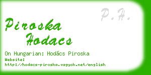 piroska hodacs business card